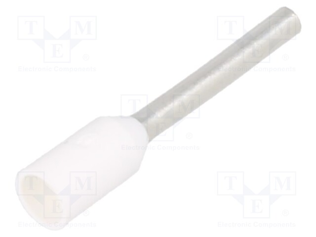 TERMINAL, WIRE FERRULE, 22AWG, WHT