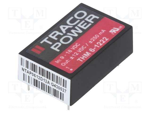 Converter: DC/DC; 6W; Uin: 9÷18V; Uout: 12VDC; Uout2: -12VDC; DIP24