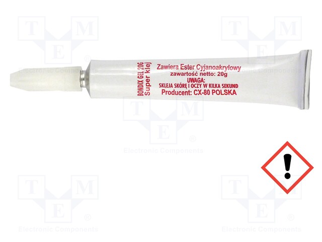 Cyanoacrylate adhesive; gel; tube; 20g