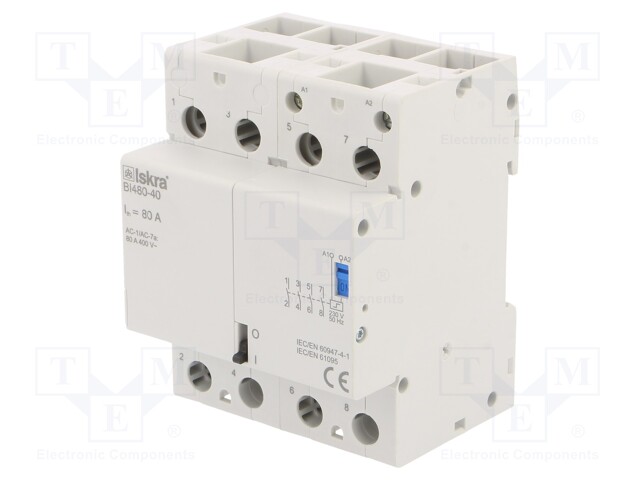 Relay: installation; bistable; NO x4; Ucoil: 230VAC; 70x90x65mm