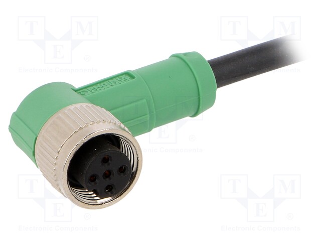 Connection lead; M12; PIN: 5; angled; 1.5m; plug; 60VAC; 4A; -25÷90°C