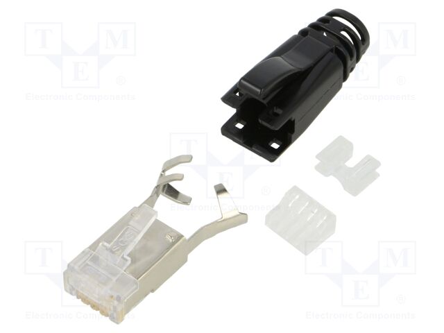 Plug; RJ45; PIN: 8; Cat: 6a; shielded; Layout: 8p8c; for cable; IDC