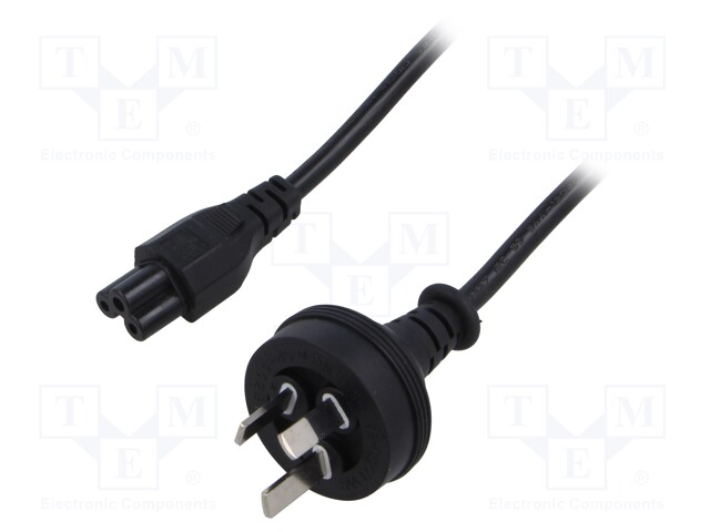 Cable; 3x0.75mm2; IEC C13 female,SP-18P; PVC; 1.8m; black; 2.5A