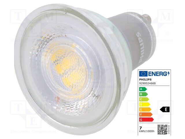 LED lamp; neutral white; GU10; 230VAC; 730lm; 6.7W; 60°; 4000K