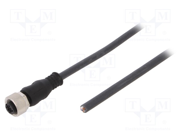 Connection lead; M12; PIN: 5; straight; 10m; plug; 125VAC; 4A; female