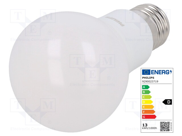 LED lamp; warm white; E27; 230VAC; 470lm; 5.5W; 200°; 2700K