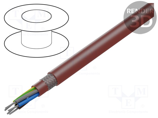 Wire; SiHF-C-Si; Cu; stranded; 5G4mm2; silicone; brown-red