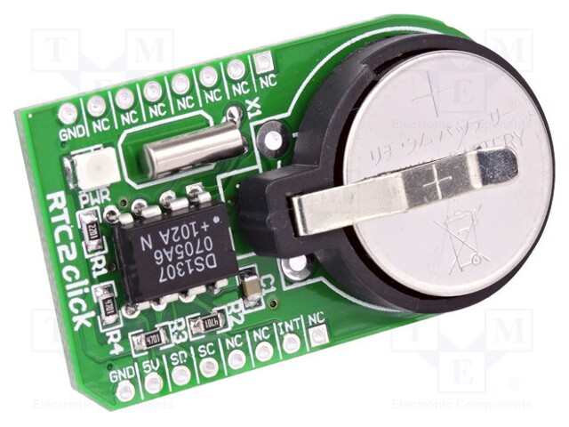 Click board; RTC; I2C; DS1307; mikroBUS connector; 5VDC