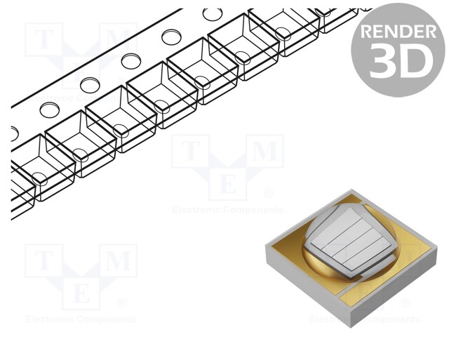 LED; UV-A; 3535; 120°; 500mA; 2.8W; λd: 400-410nm; 3.4x3.4x1.9mm