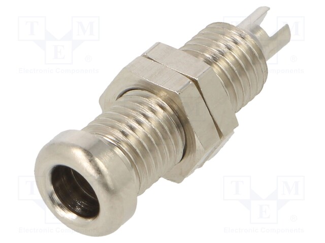 Socket; 4mm banana; 16A; 60VDC; nickel plated; screw; 22mm