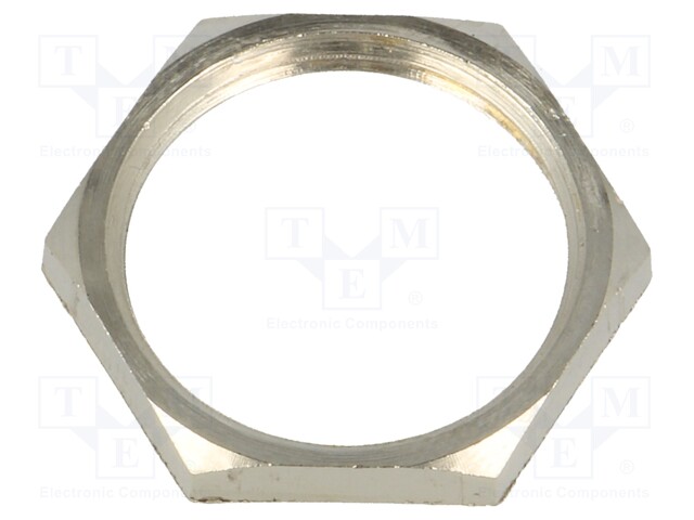 Nut; PG13,5; brass; nickel; 23mm; Thread: PG