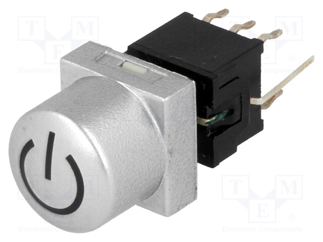 Switch: keypad; Pos: 2; DPDT; 0.1A/30VDC; silver; Illumin: LED; 1.5N