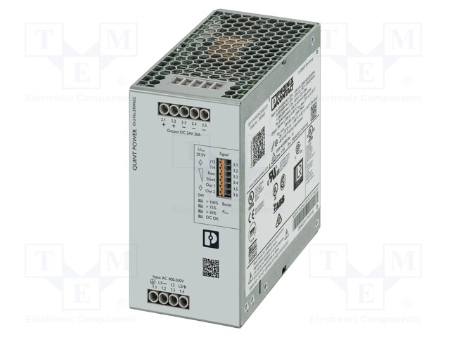 Power supply: switched-mode; Mounting: DIN; IP20; -25÷70°C