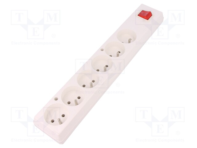 Connector: AC supply; splitter; Layout: 2P+PE; white; 250VAC; 16A