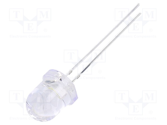 LED; 8mm; white cold; 30°; Front: convex; Pitch: 2.54mm; 5500-8500K