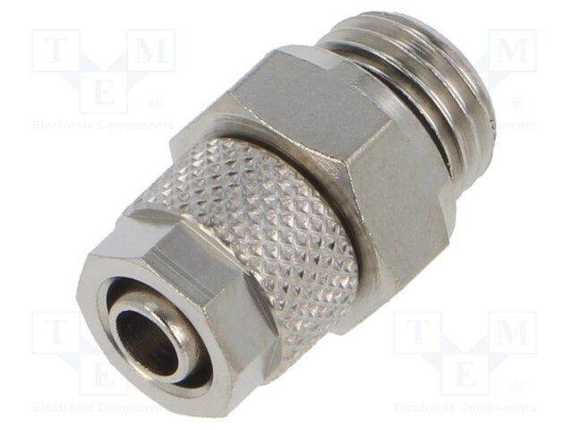 Screw-on fitting; threaded; max.15bar; nickel plated brass; 6mm