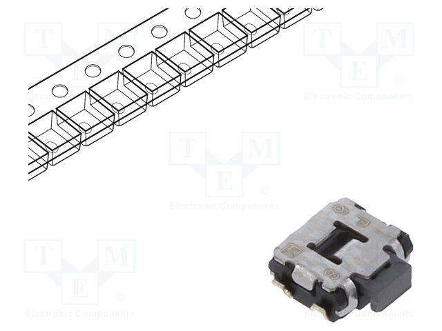 Push-button; SPST; Pos: 2; 0.05A/12VDC; SMD; none; OFF-(ON); 500mΩ
