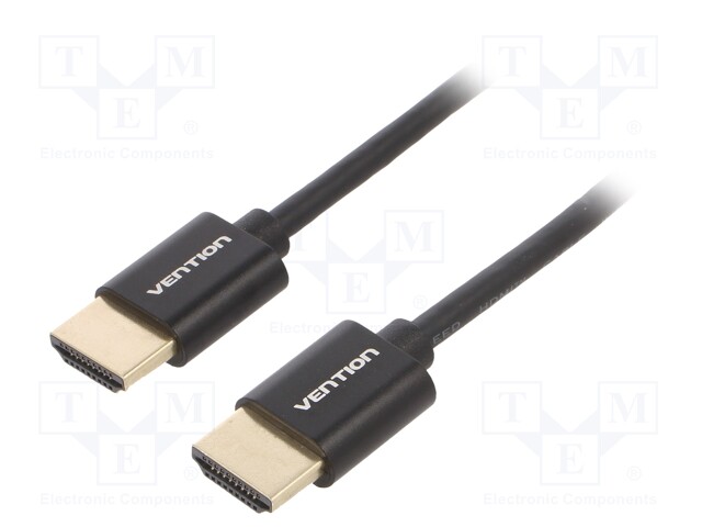 Cable; HDMI 2.0; HDMI plug,both sides; Len: 1m; black; 32AWG