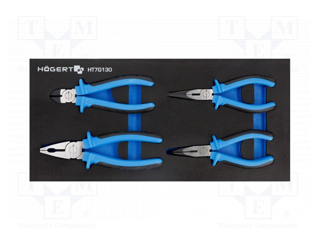 Kit: pliers; in a foam tray; 4pcs.