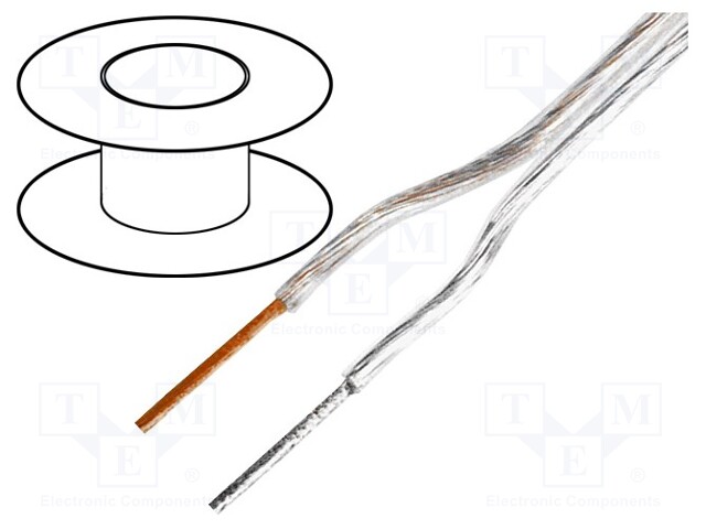 Wire: loudspeaker cable; 2x1,5mm2; stranded; OFC; transparent; PVC