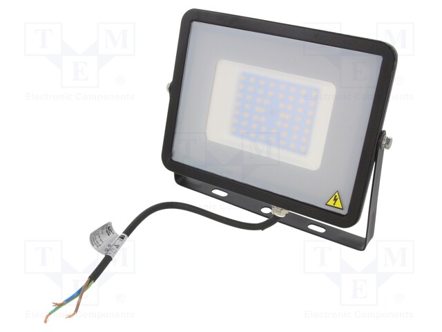 Lamp: LED flood light; 4000K; IP65; Body: black; 50W; 220/240VAC