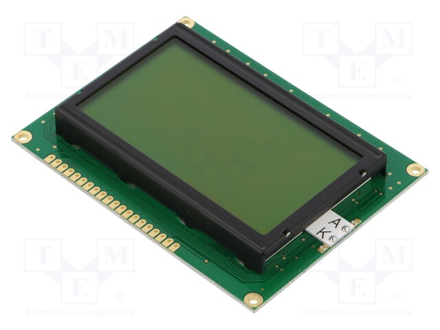 Display: LCD; graphical; 128x64; STN Positive; yellow-green; LED