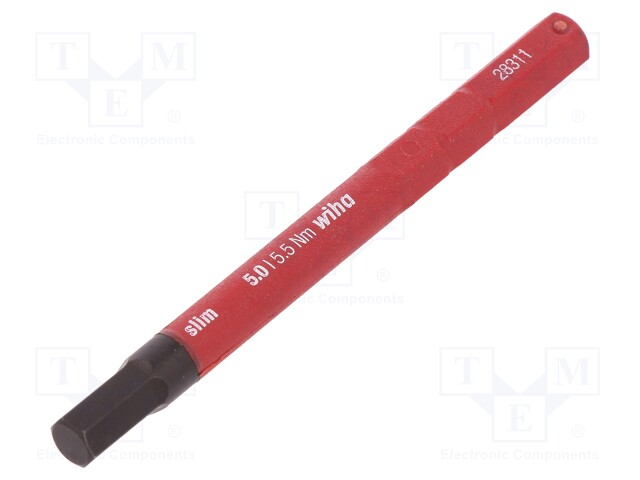 Screwdriver bit; Allen hex key; HEX 5mm; max.5.5Nm; 1kVAC