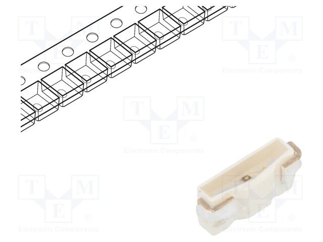 LED; SMD; 2808; yellow; 250mcd; 2.8x0.8x1.2mm; 110°; 2V; 30mA; 75mW