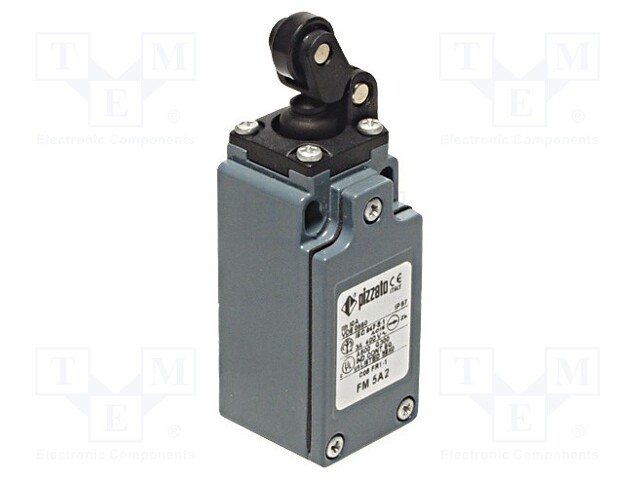 Limit switch; rubber seal,plastic roller Ø14mm; NO + NC; 10A