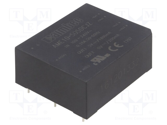 Converter: AC/DC; 15W; Uout: 5VDC; Iout: 2.2A; 76%; Mounting: PCB