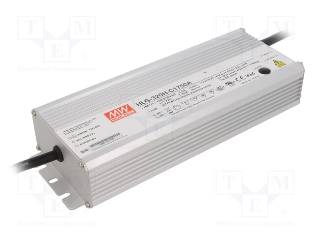 Power supply: switched-mode; LED; 320W; 91÷183VDC; 875÷1750mA