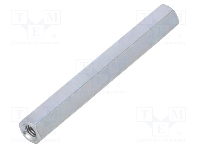 Screwed spacer sleeve; Int.thread: M3; 40mm; hexagonal; steel