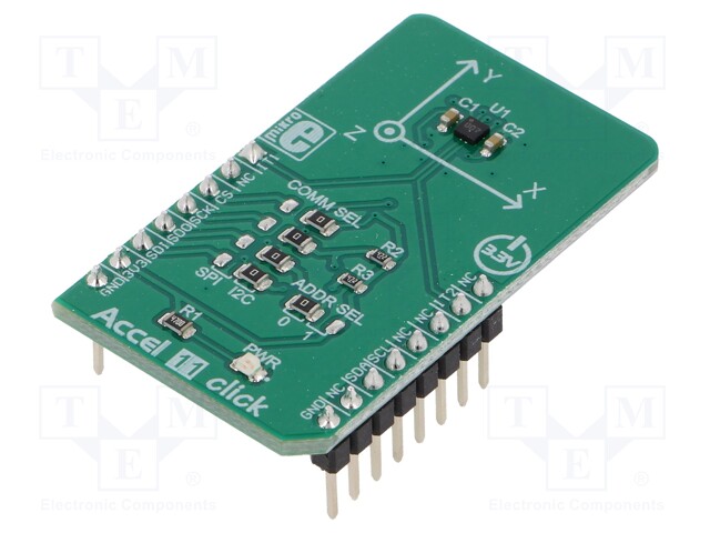 Click board; accelerometer; I2C,SPI; BMA456; mikroBUS connector