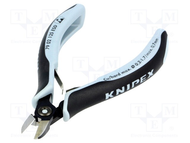 Pliers; side,cutting,round,precision,with small chamfer; ESD