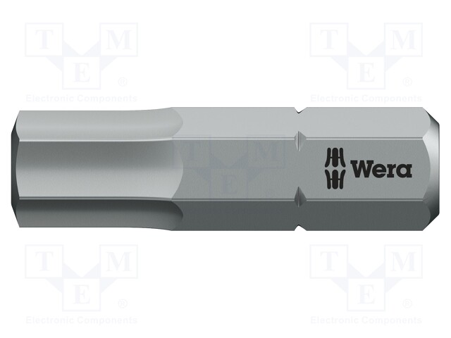 Screwdriver bit; Allen hex key; HEX 6mm; Overall len: 25mm