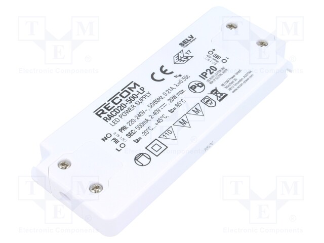 Power supply: switched-mode; LED; 6W; 3÷8.4VDC; 700mA; 90÷264VAC