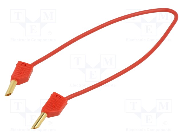 Test lead; 60VDC; 30VAC; 19A; banana plug 4mm,both sides; red