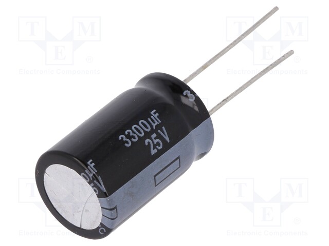 Capacitor: electrolytic; low impedance; THT; 3300uF; 25VDC; ±20%