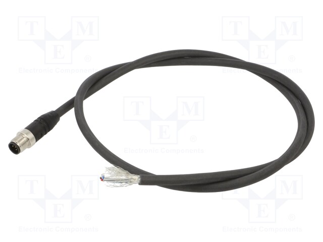 Connection lead; M12; PIN: 5; straight; 1m; socket; 250VAC; 4A; male