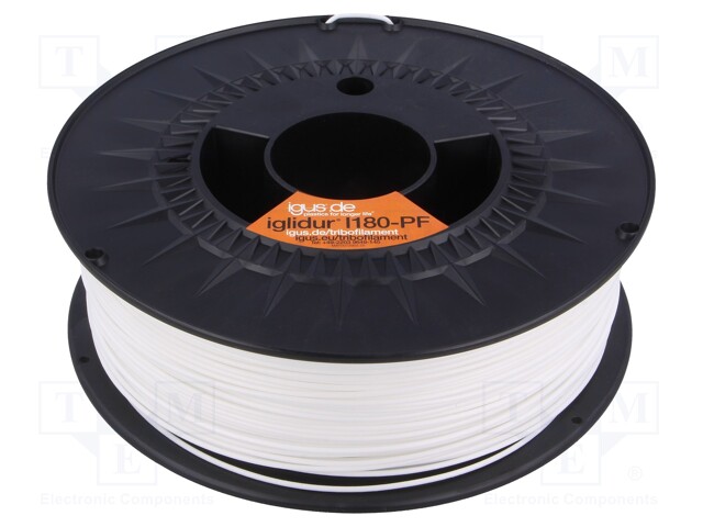 Filament: iglidur® I180-PF; for printing bearings; 1.75mm; white