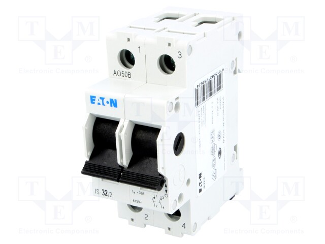 Switch-disconnector; Poles: 2; DIN; 32A; 240VAC; IS; IP40; 2.5÷50mm2