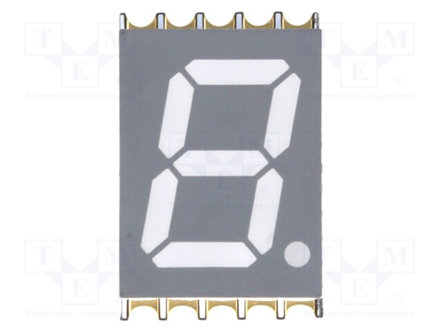 Display: LED; 7-segment; 10mm; 0.39"; No.char: 1; yellow-green; SMD