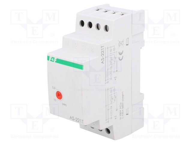 Staircase timer; IP20; 230VAC; DIN; 10A; -20÷50°C; Range: 30s÷10min