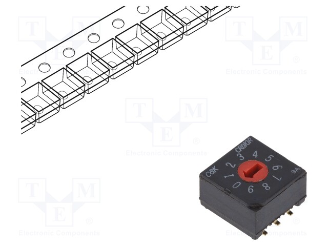 Encoding switch; DEC/BCD; Pos: 10; SMT; Rcont max: 100mΩ; 1Ncm