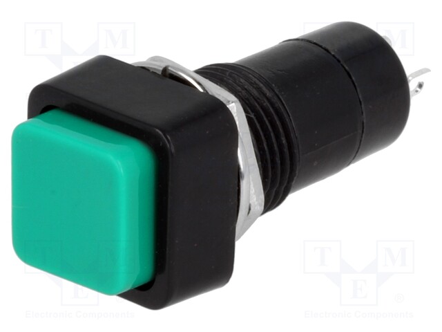 Switch: push-button; Pos: 2; SPST-NO; 3A/125VAC; green; Ø12mm; 20mΩ