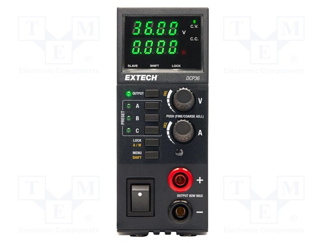 Power supply: laboratory; single-channel,linear; 500mVDC÷36VDC