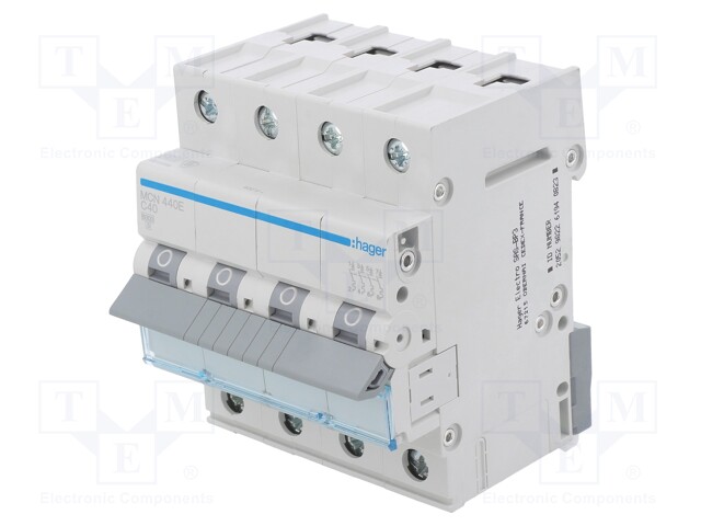 Circuit breaker; 230/400VAC; Inom: 40A; Poles: 4; DIN; Charact: C