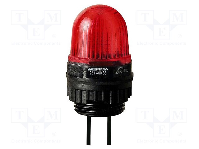 Signaller: lighting; continuous light; red; 24VDC; IP65; Ø29x47mm