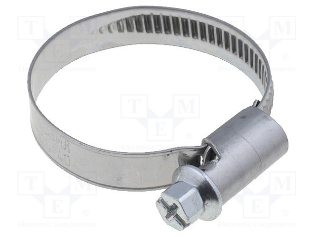 Worm gear clamp; 25÷40mm; steel; Plating: zinc