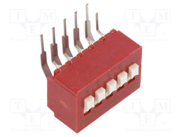 Switch: DIP-SWITCH; Poles number: 5; 0.1A/50VDC; Pos: 2; -40÷85°C